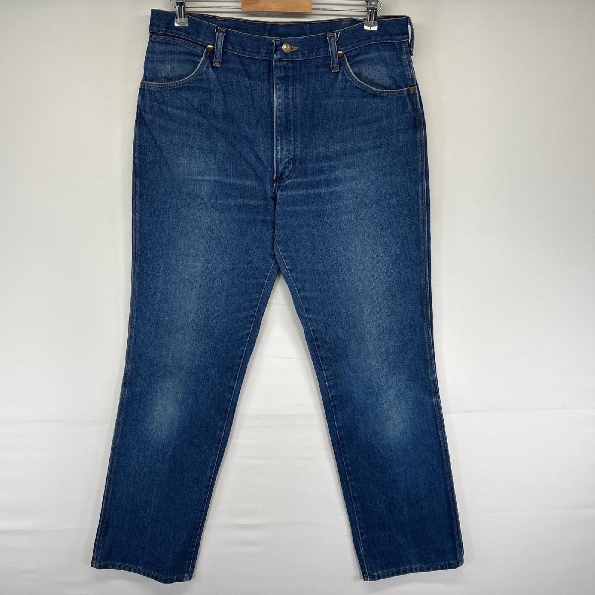 古着 90's/90年代 ラングラー Wrangler USA製 デニムパンツ 5ポケット ストレート ジーンズ ジーパン 色落ち w36 L32 ブルー メンズ拍卖