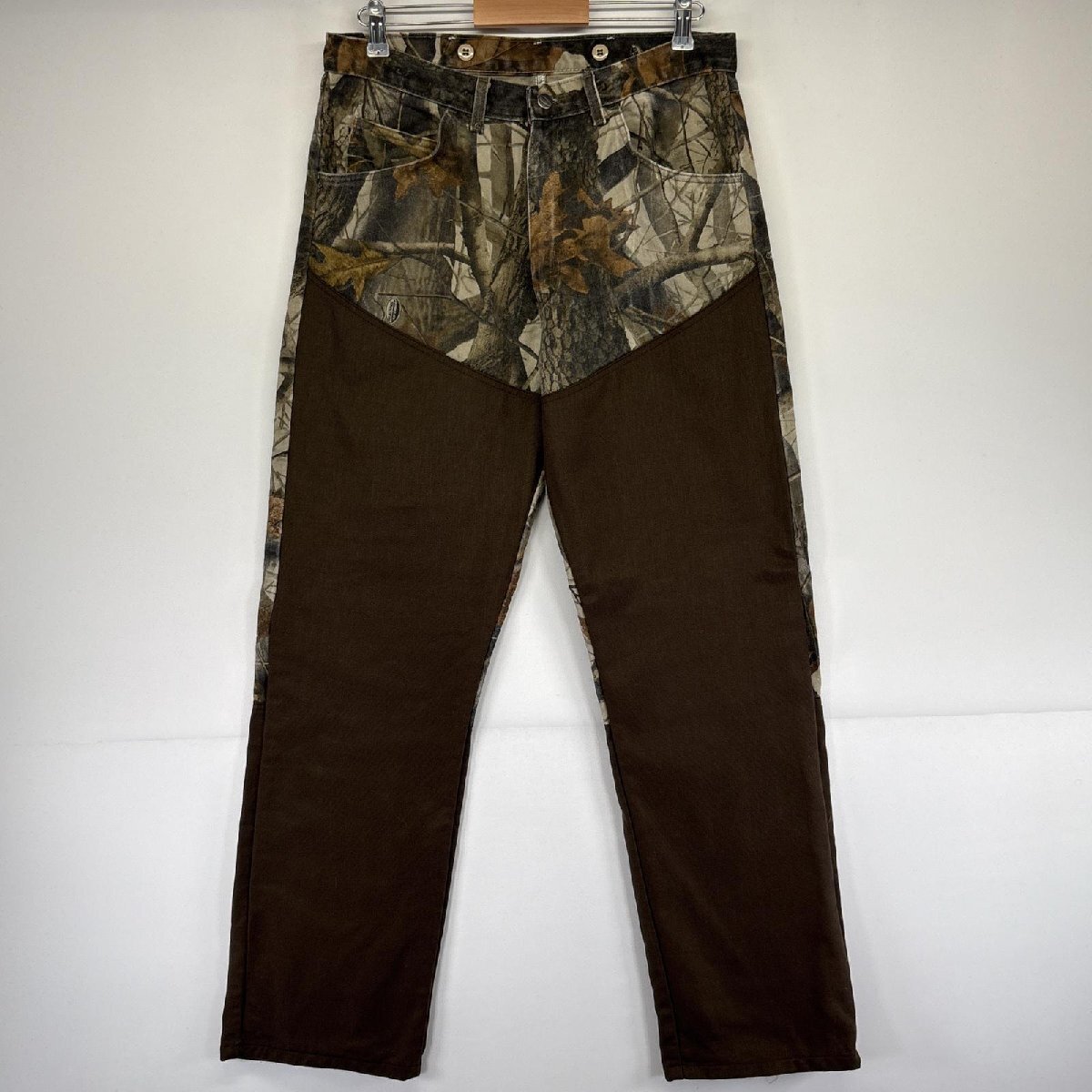 古着 ラングラー Wrangler デニムパンツ リアルツリーカモフラ ワーク ダブルニー 5ポケット w34 L32 マルチカラー メンズ拍卖