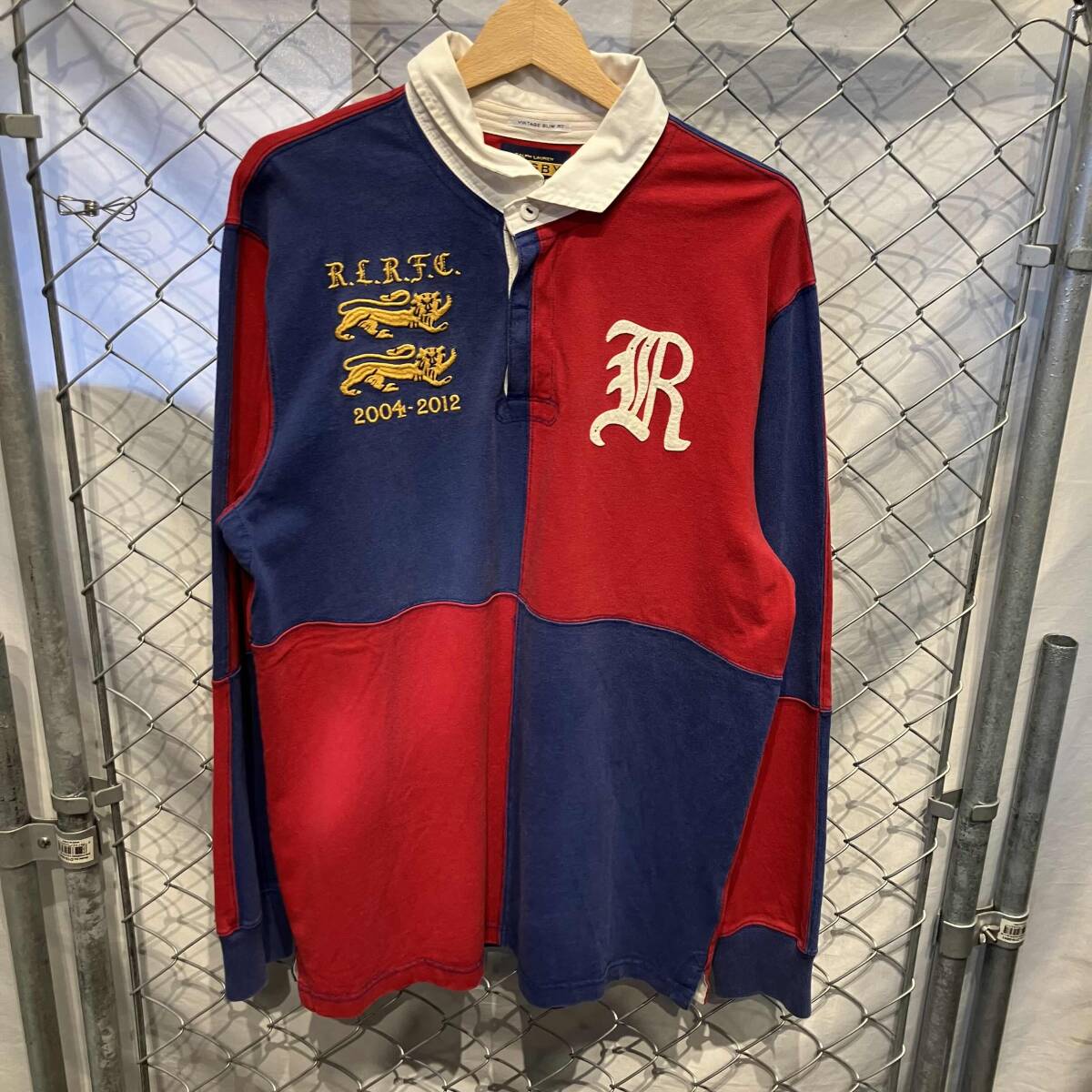 RUGBY by RALPH LAUREN rugby shirt ラガーシャツ ホワイト イエロー レッド ネイビー サイズXL ラグビーバイラルフローレン拍卖