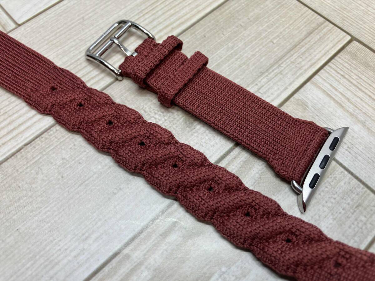 HERMES エルメス Apple Watch アップルウォッチバンド ドゥブルトゥール ストラップ トルサード 42mm 40/41mm ナイロンニット 箱有り拍卖