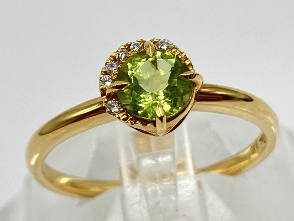 STAR JEWELRY/K18/POWER ON THE MOON/ダイヤモンド0.02ct/ペリドット/10号リング/2.1g拍卖