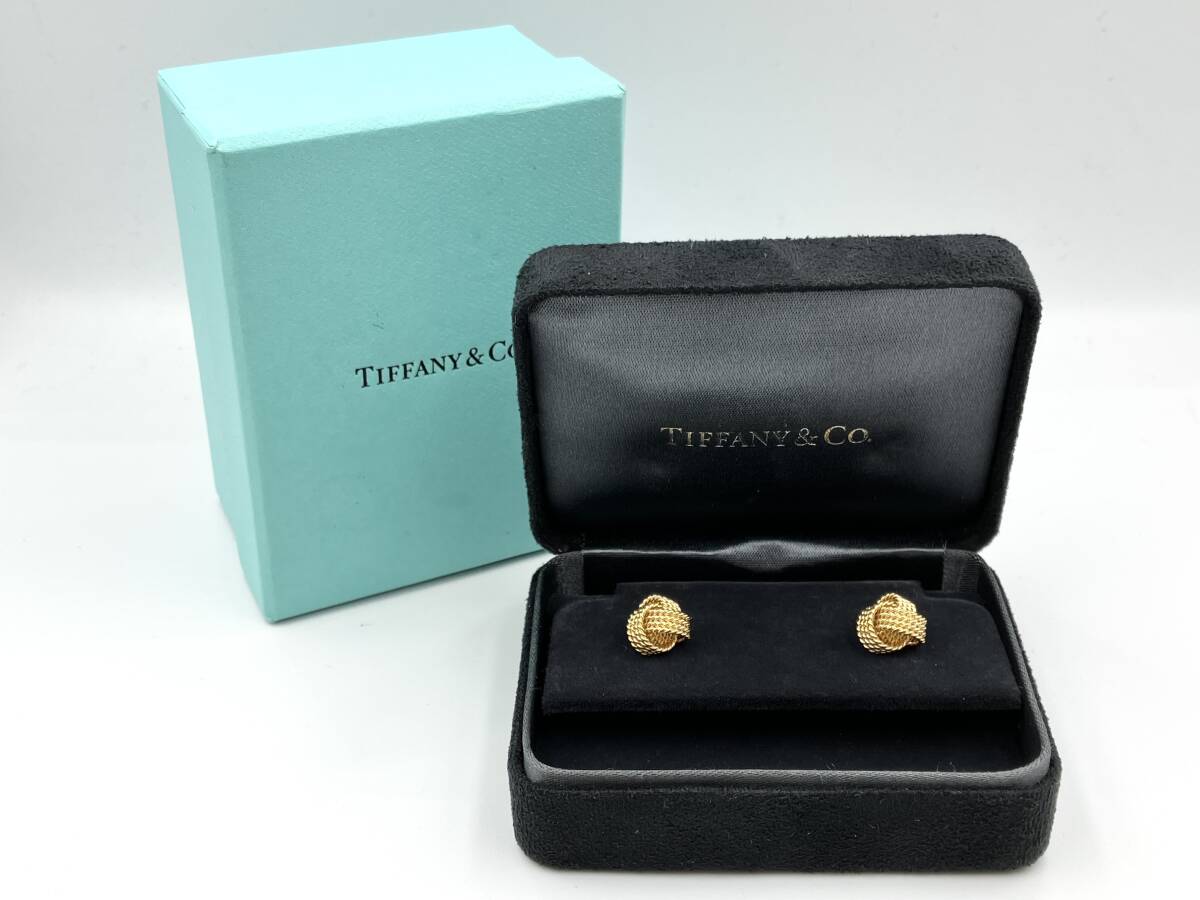 【BOX付き】 TIFFANY&Co. ティファニー K18 ゴールド サマセット ツイストノット ピアス ブランドアクセサリー拍卖
