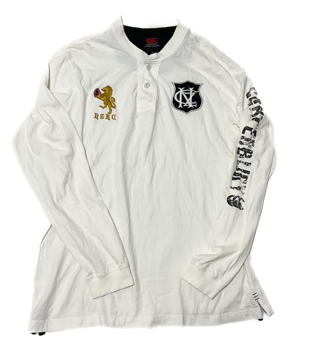 Canterbury カンタベリー 長袖 ラガーシャツ 長袖ポロシャツ ホワイト系 XLサイズ 拍卖