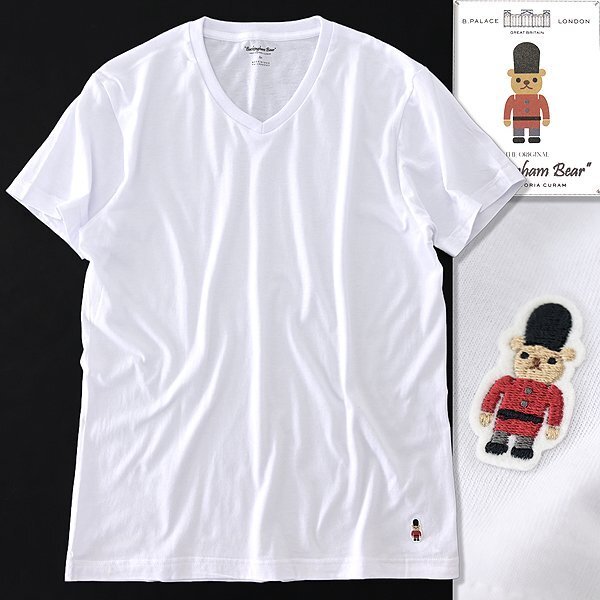 新品 マッキントッシュフィロソフィー 丸編み 天竺 Vネック Tシャツ L 白 【I40382】 コットン モダール 半袖 丸首 カットソー ホワイト拍卖