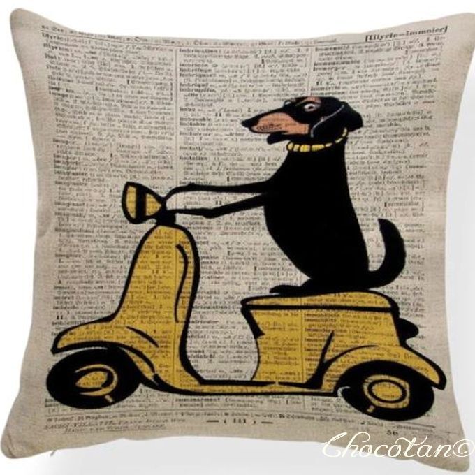 【送料無料】ダックスフンド b30 黄 クッションカバー【新品】拍卖