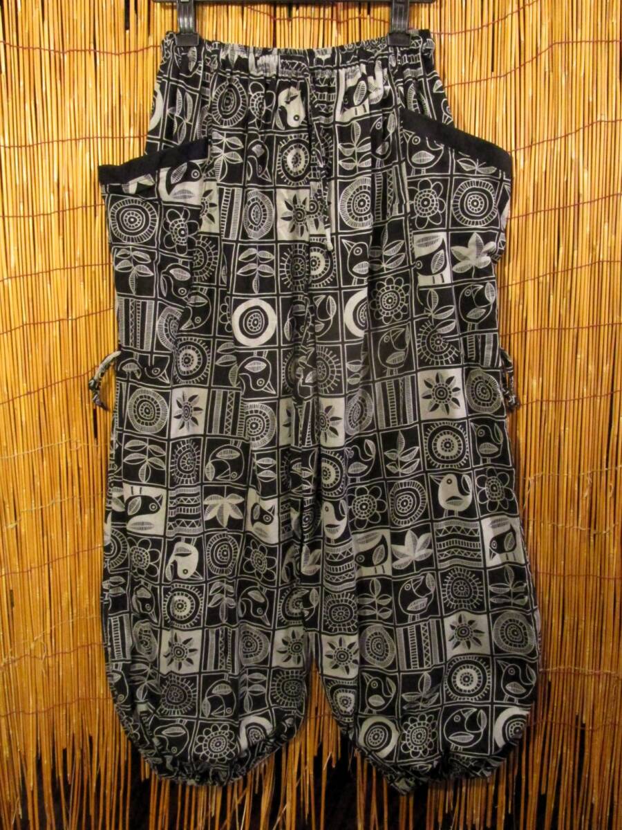 【SALE】⑥新品*男女兼用*コットン素材*和風プリント*カーゴタイプ*ふんわり*アラジンパンツ拍卖
