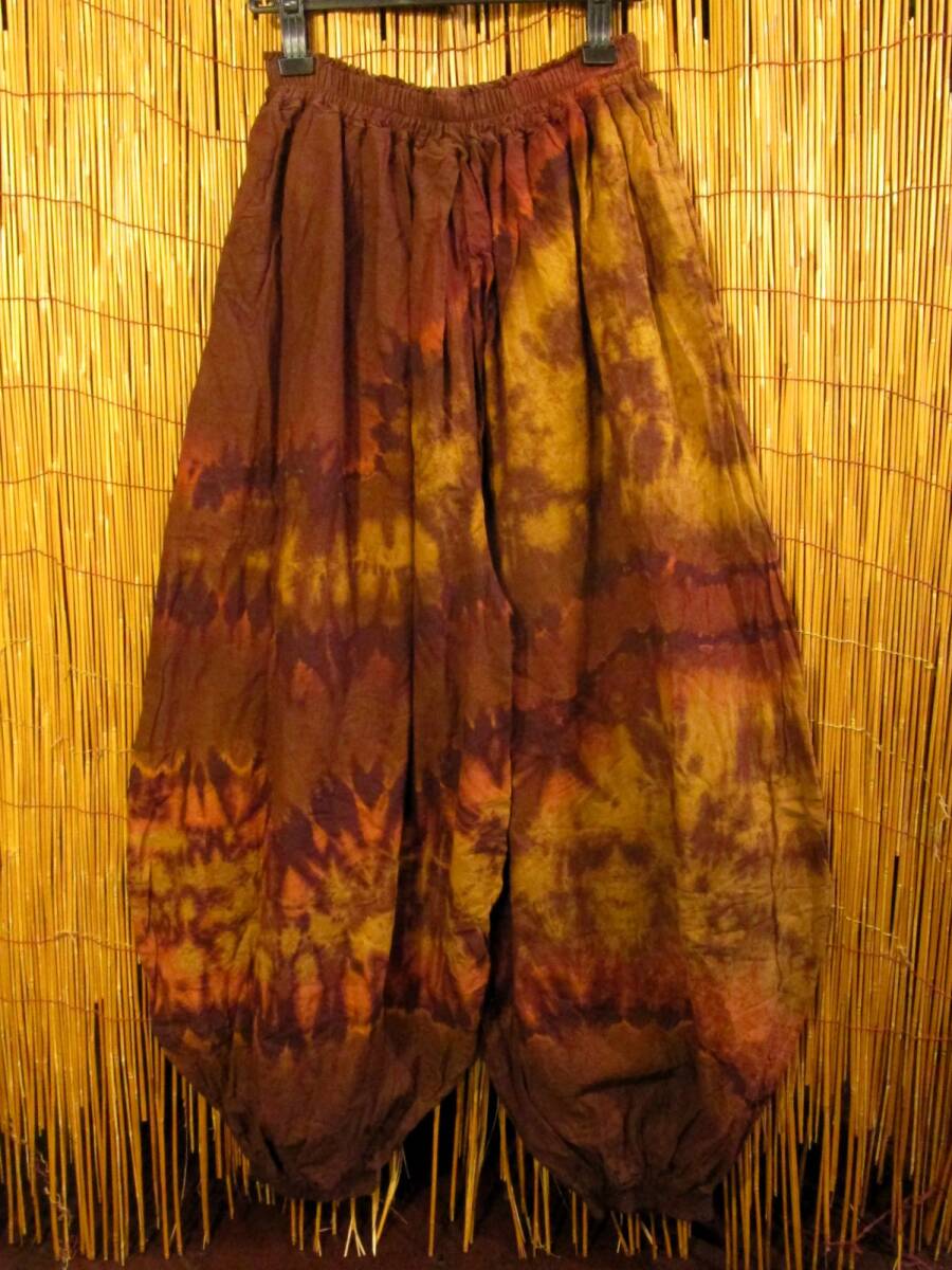 ⑧新品*男女兼用*ラヴァタイダイ染め*コットン素材*ゆったりシルエット*ビッグアラジンパンツ*バルーンパンツ拍卖