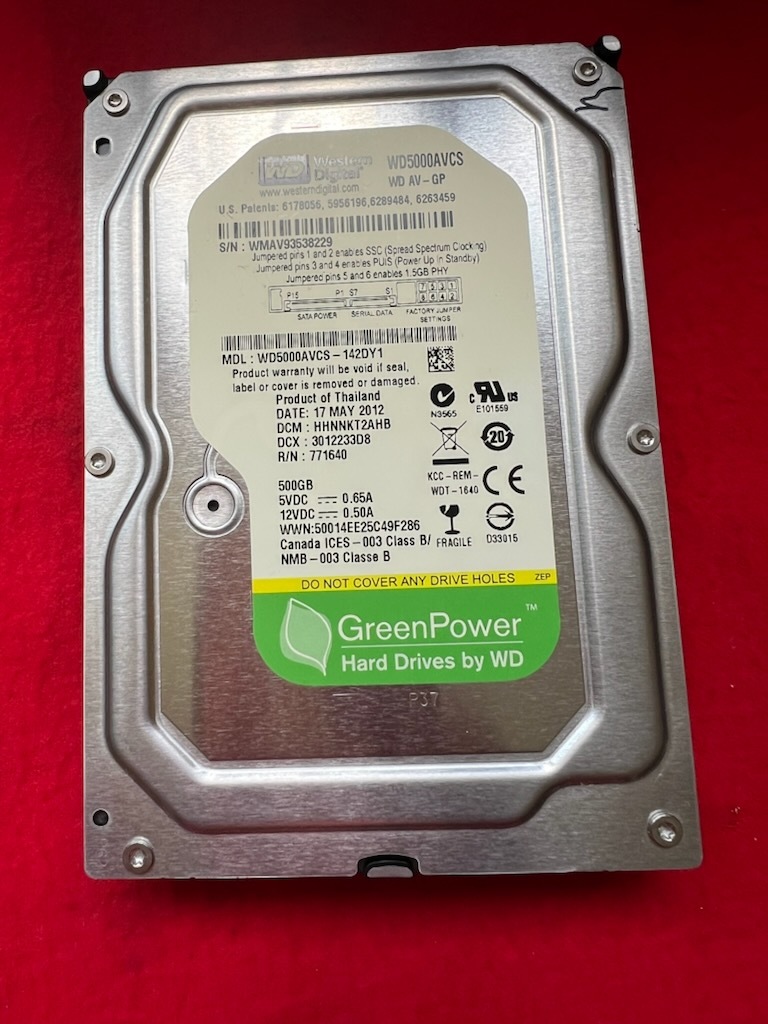 不良返金保証 純正 WDC WD5000AVCS-142DY1 500GB ☆DMR-BZT700 BZT600 BWT500 BRT300他(y80)拍卖