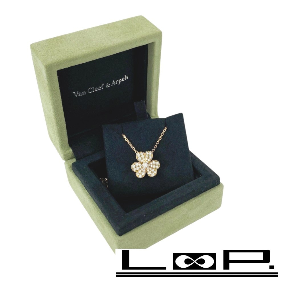 ■未使用■ ヴァンクリーフアーペル VCA フリヴォル スモール ネックレス ダイヤ ゴールド K18 YG 750 5.5g 箱 【17947】3拍卖
