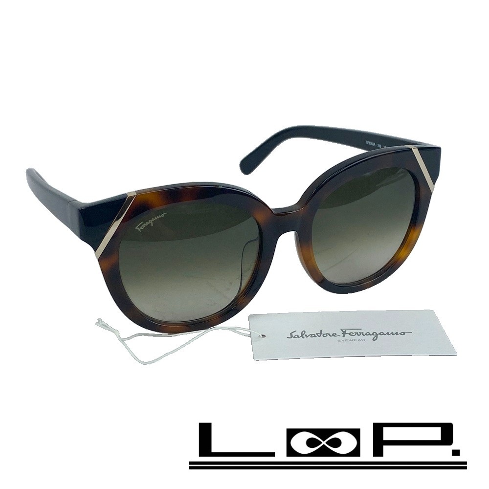 ■未使用■ フェラガモ サングラス 眼鏡 メガネ GP マルチカラー グレー ブラック ブラウン SF836SA 232 53□19 135 箱 【393631】7拍卖