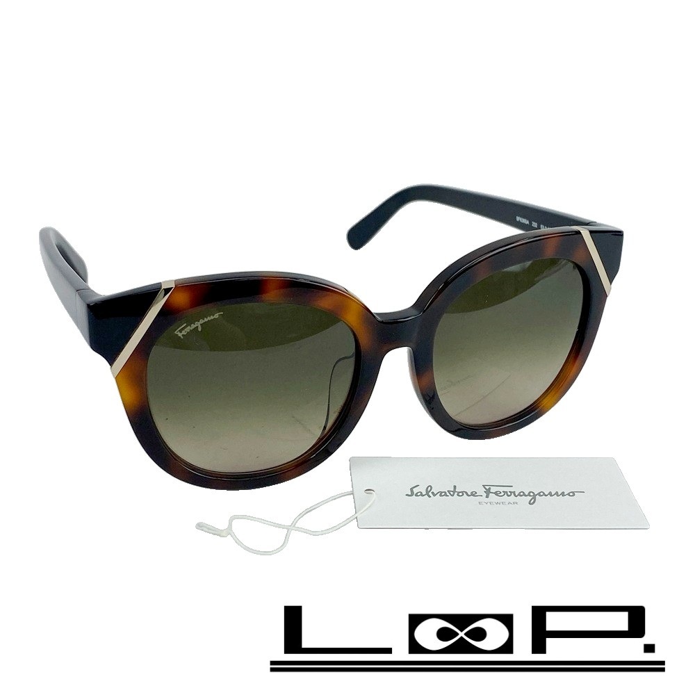 ■未使用■ フェラガモ サングラス 眼鏡 メガネ べっ甲柄 ブラウン SF836SA 232 53□19 135 箱 【393761】7拍卖
