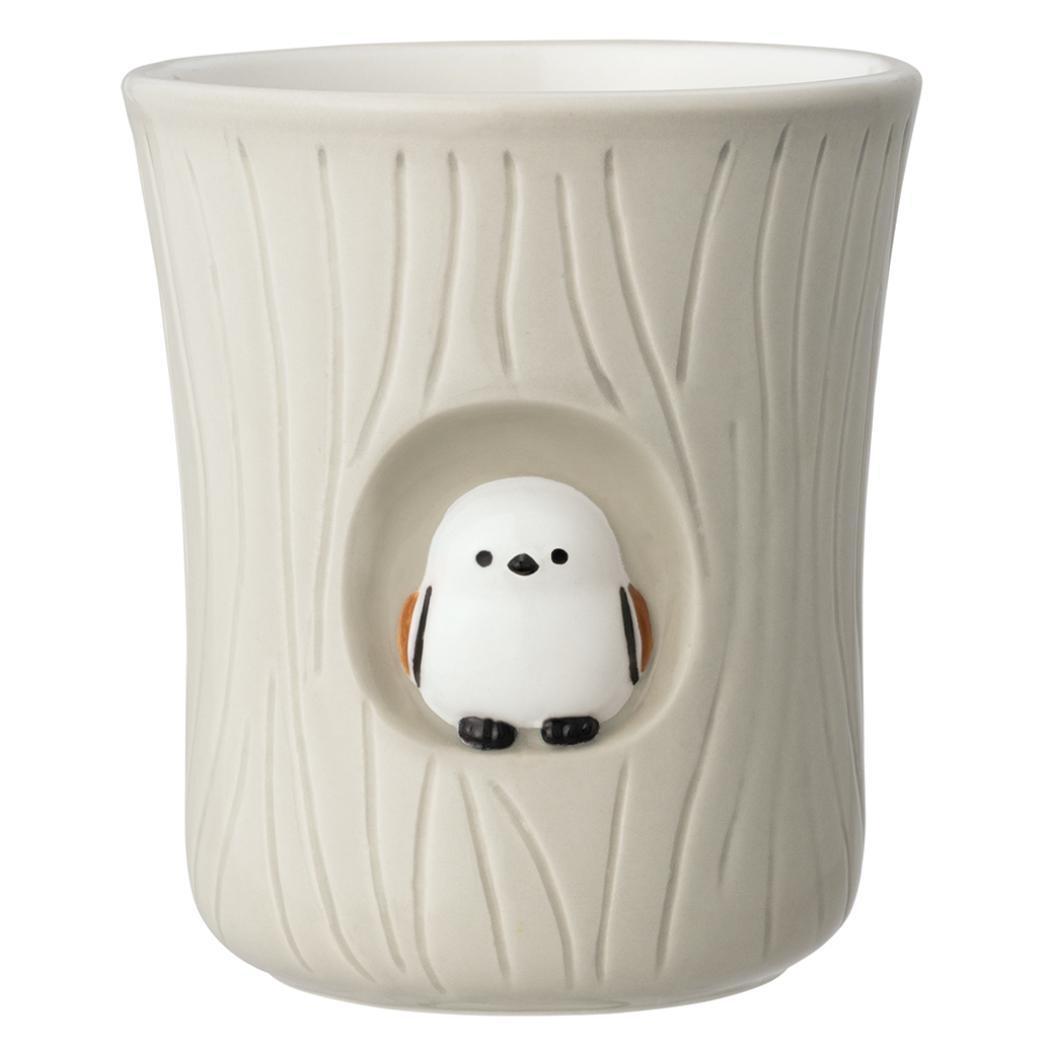 ニホンノコトリ Japanese little bird 湯飲み 切り株湯呑み シマエナガ デコレ ギフト雑貨 かわいい グッズ拍卖