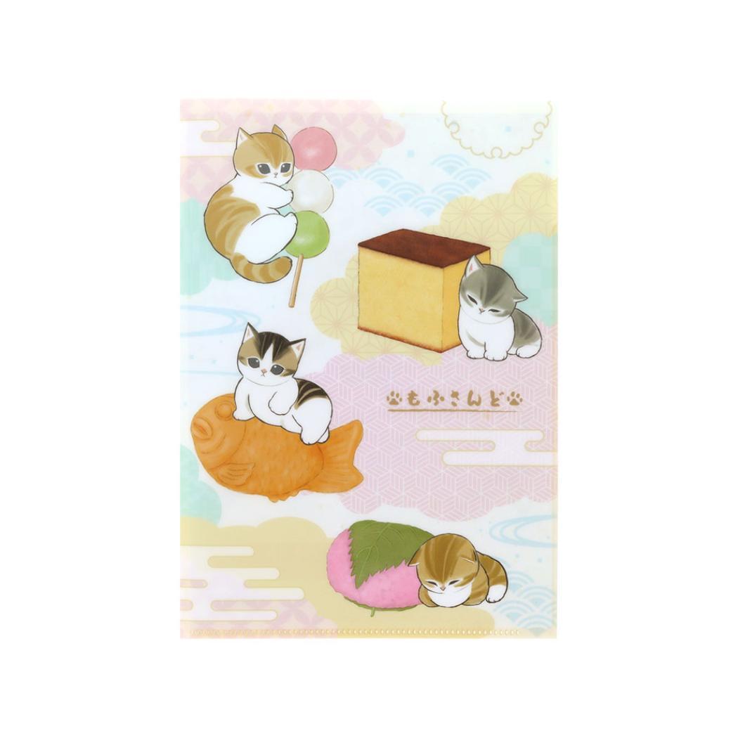 モフサンド クリアフォルダー クリアファイルA5W 和菓子 mofusand サンスター文具 新学期準備文具 書類整理 キャラクタ拍卖