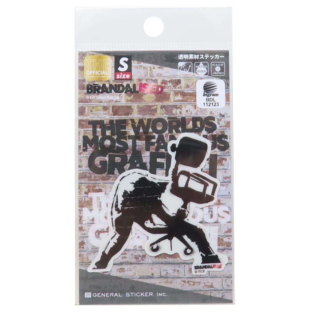 バンクシー BRANDALISED ダイカットシール 透明素材ステッカー White Riot ゼネラルステッカー デコステッカー拍卖