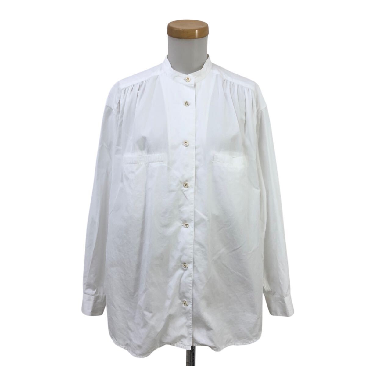 m638-52 Christian Dior SPORTS クリスチャンディオール スポーツ バンドカラー コットン 長袖 シャツ ブラウス トップス ホワイト M拍卖