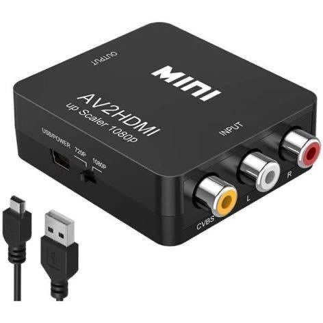 AV to HDMI 変換 コンバーター rca to hdmi av変換 アダプター アナログ/コンポジット/三色/ビデオ端子 hdmi 変換ケーブル 3色rca/av変換拍卖
