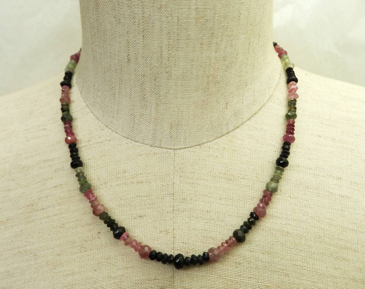 天然石 トルマリン ネックレス 42cm 約11.78g 現状品 売り切り拍卖