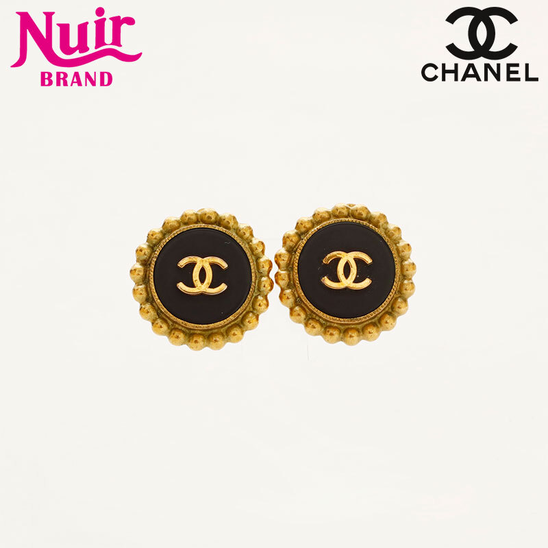 シャネル CHANEL イヤリング 94P ココマーク ラウンド ブラック ゴールド拍卖