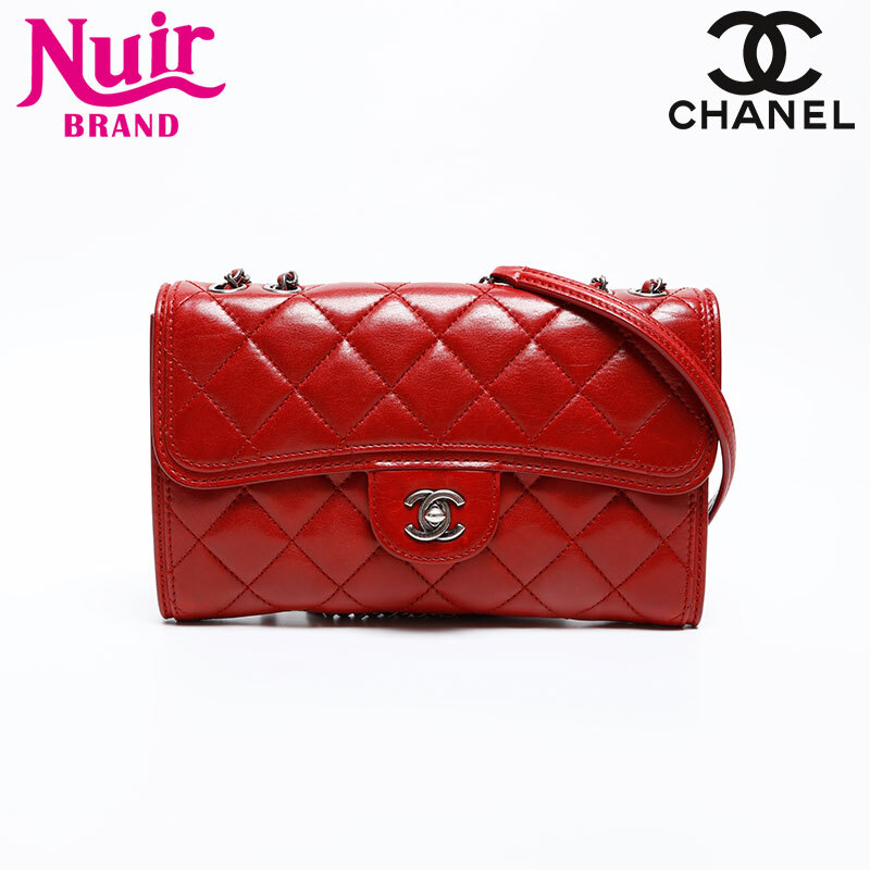 シャネル CHANEL ショルダーバッグ 18番台 2013-2014 マトラッセ チェーン レッド拍卖