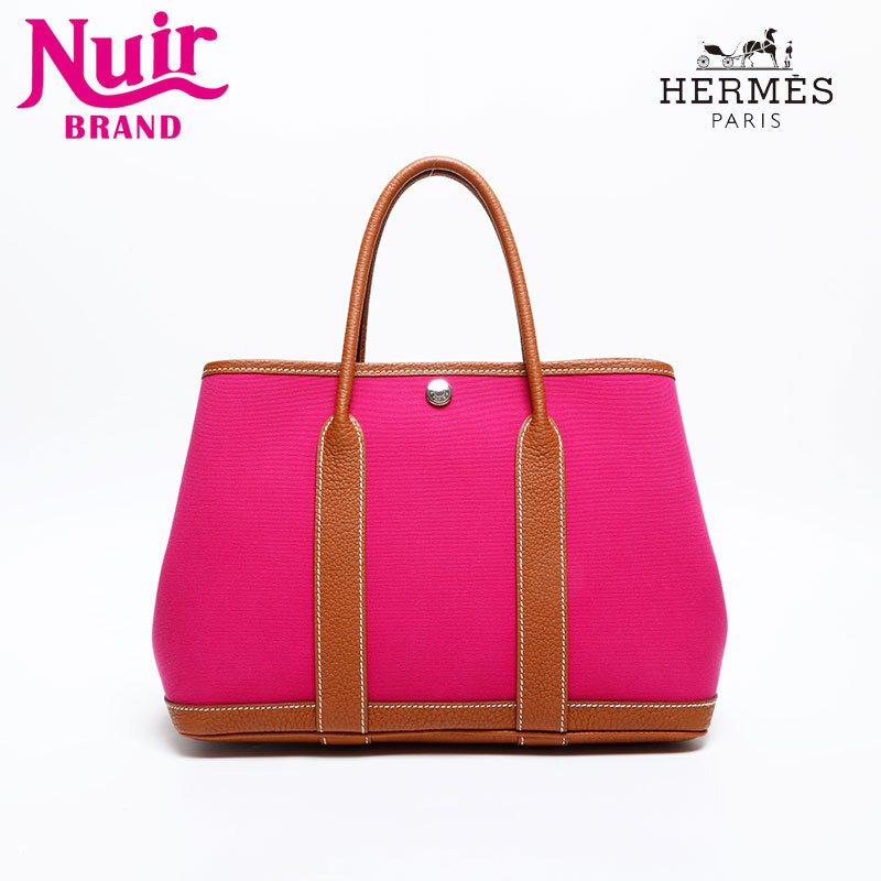 エルメス HERMES トートバッグ 2023年製 B刻印 キャンバス ガーデンパーティ TPM ピンク拍卖