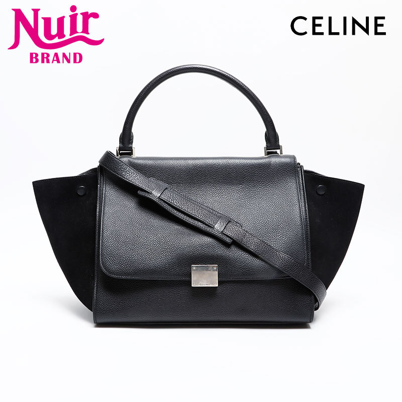 セリーヌ CELINE ハンドバッグ トラペーズ ボア ムートン ブラック拍卖