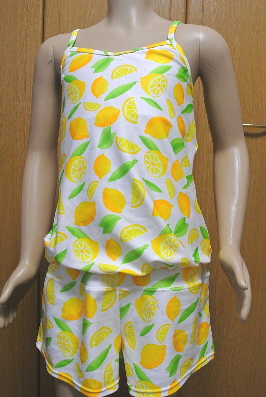 SMZ88 良品・レモンの柄のワンピース水着・150サイズ 難あり(タグに記名あり)拍卖