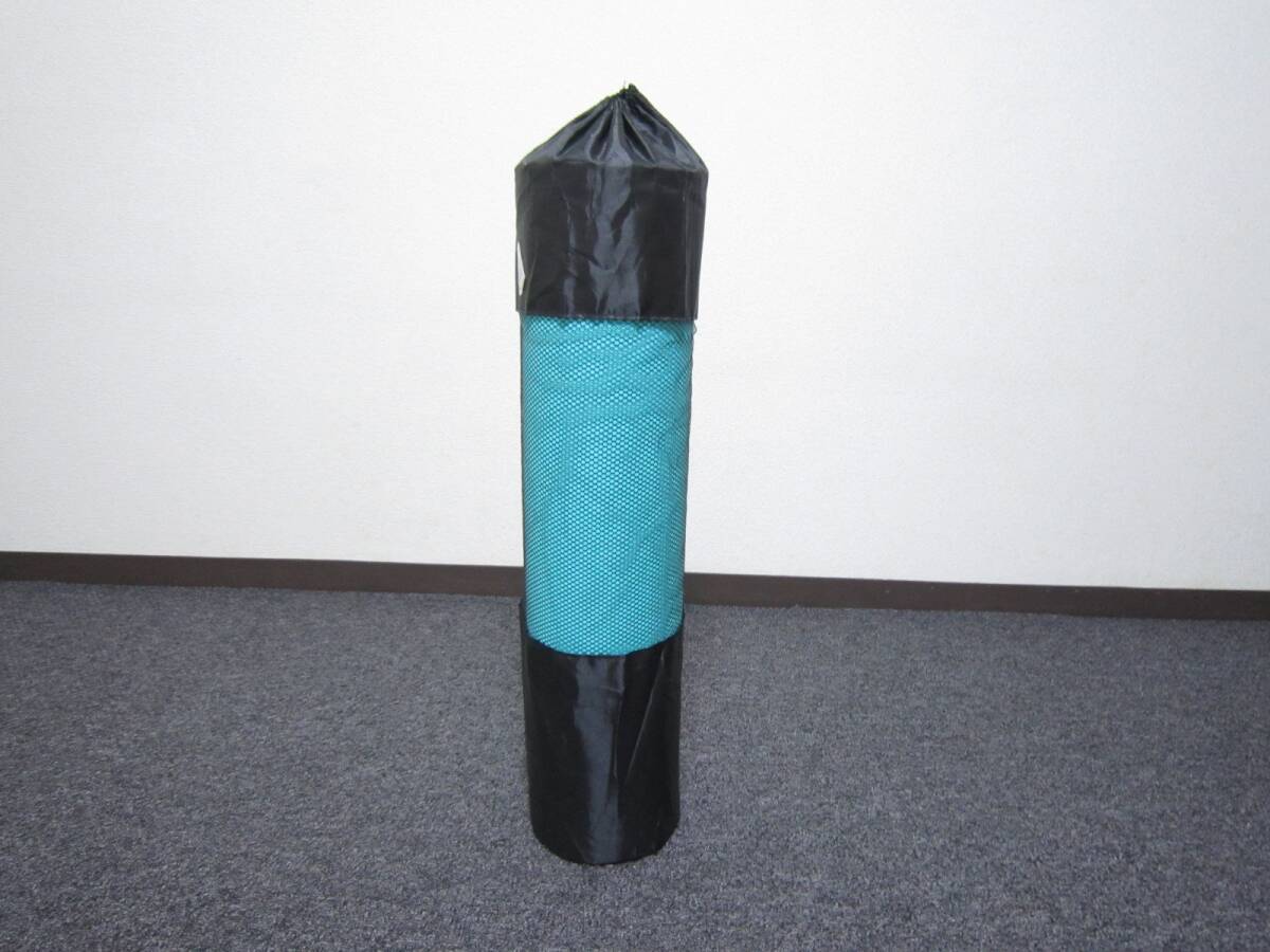 ヨガマット ターコイズブルー 収納ケース付き 181x61x 0.5cm [izx拍卖