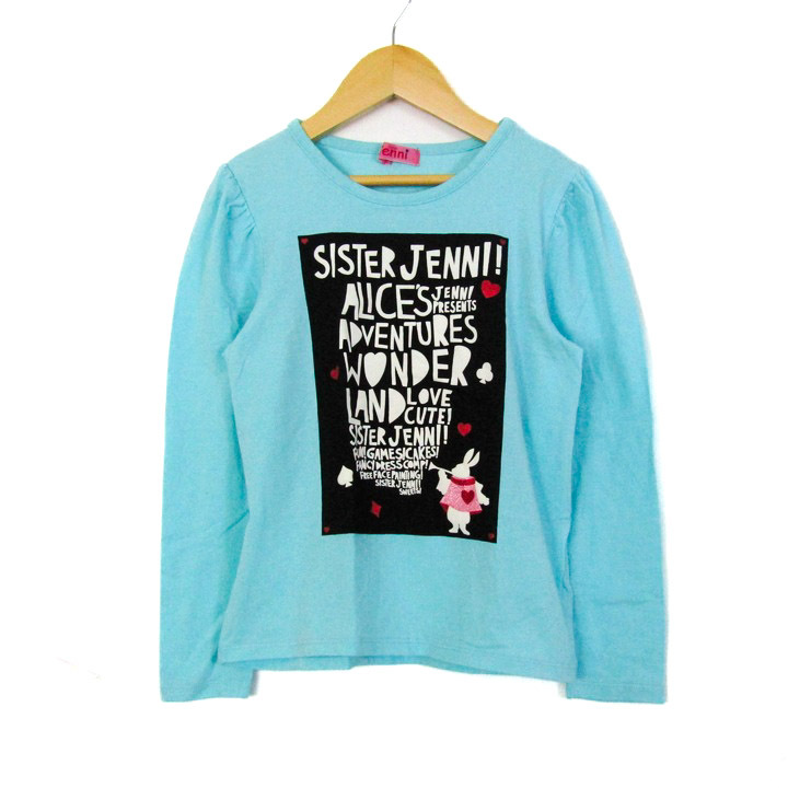 シスタージェニィ 長袖Tシャツ トップス グラフィックT キッズ 女の子用 130サイズ 水色 SISTER JENNI拍卖