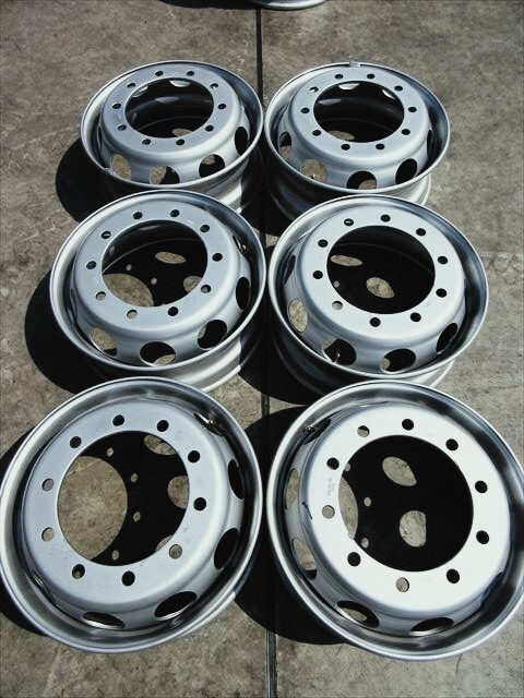 送料無料 新車外し 大型スチールホイール ISO方式 平面座 TOPY製 DE4A22.5×7.50 162-13S 10穴 6本セット拍卖