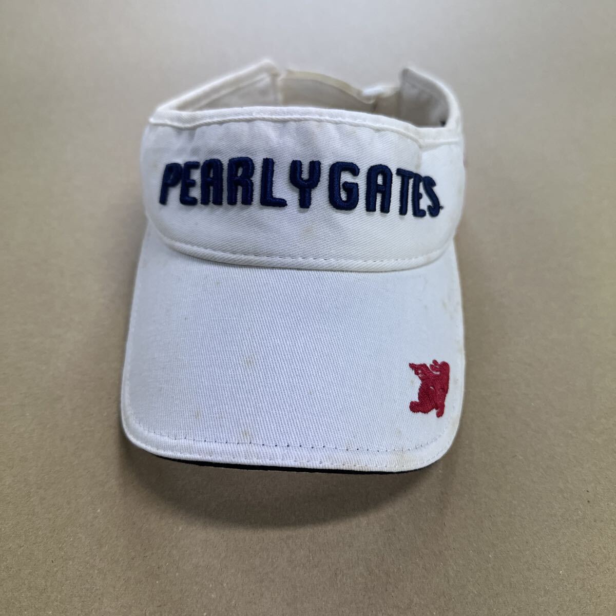 ゴルフ パーリーゲイツ サンバイザー Mサイズ 赤カビ難あり 中古拍卖