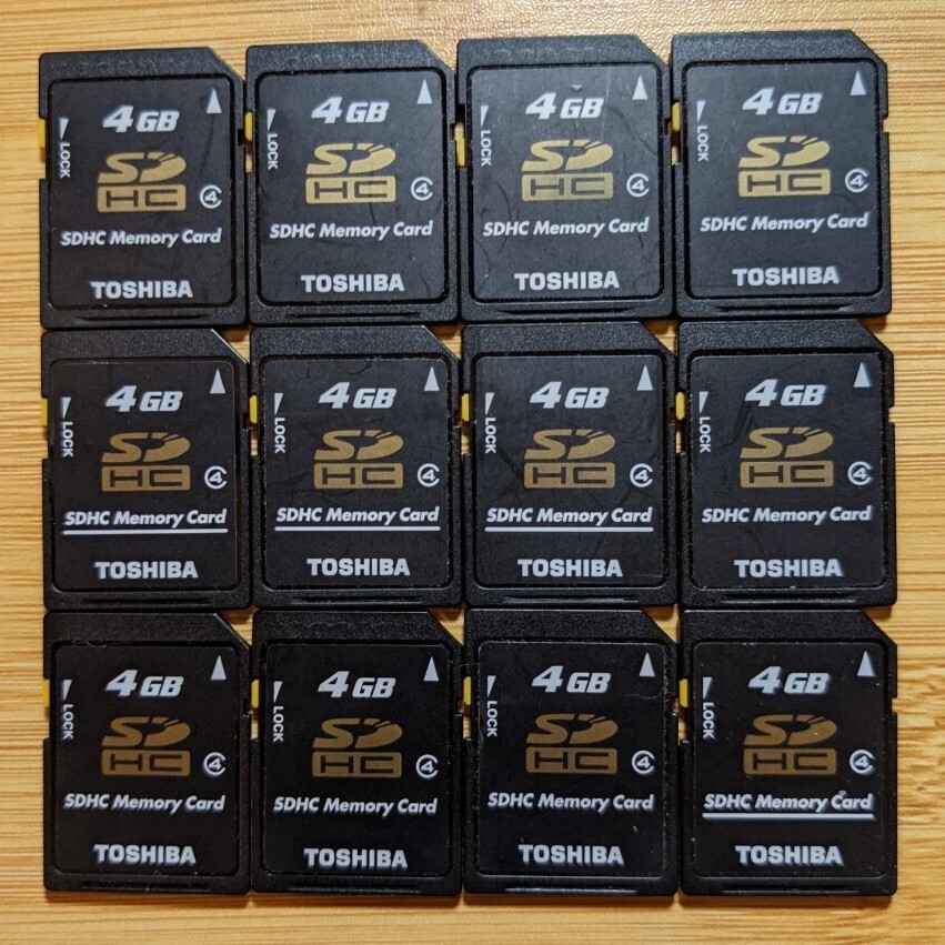 TOSHIBA SDカード 4GB 12個 まとめセット 東芝製 ニンテンドー DS コンデジ拍卖