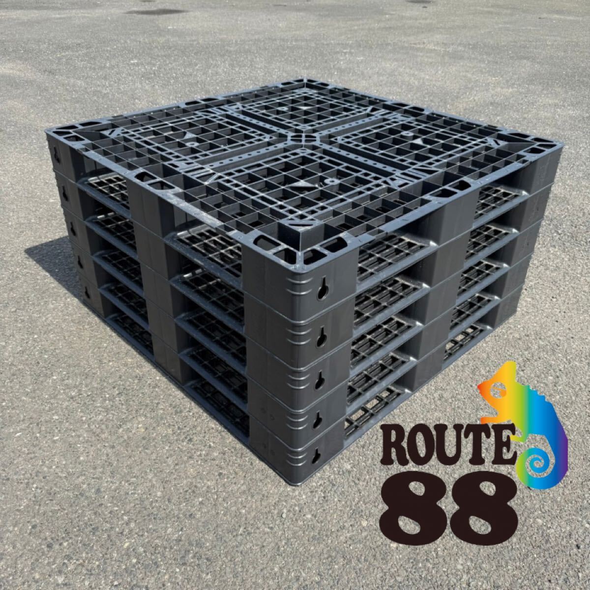 【大分県中津市発】新品 プラスチックパレット 1100×1100×120 10枚セット 片面四方差し プラパレ 樹脂パレット.拍卖