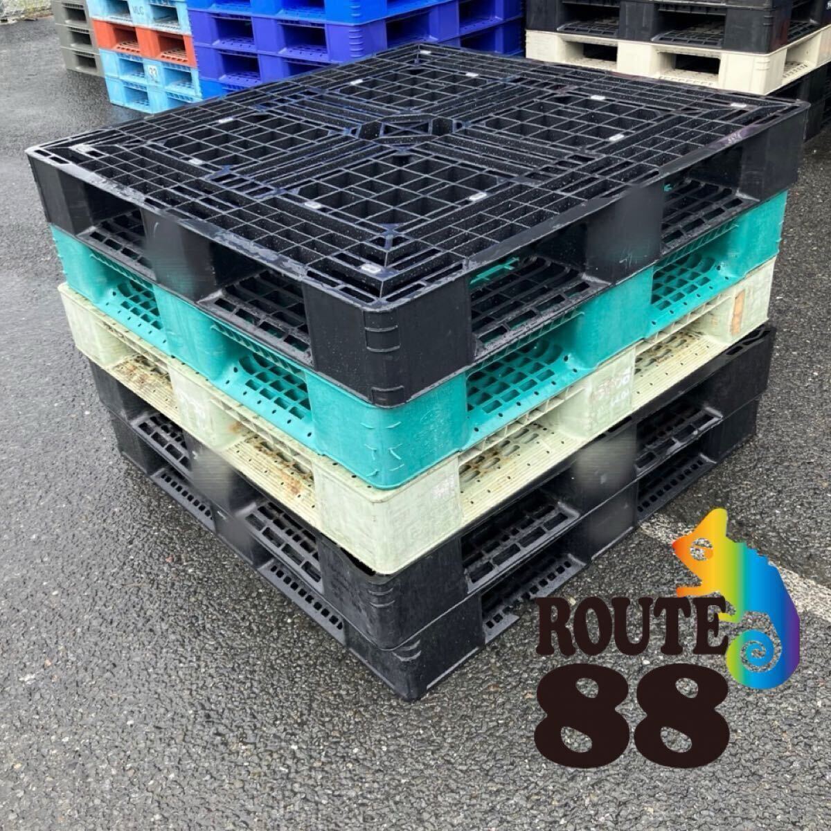 【大分県中津市発】中古 プラスチックパレット 1100×1100× mix 20枚セット プラパレ 樹脂パレット.拍卖