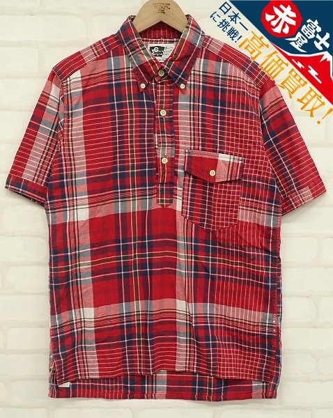 9T3901【クリックポスト対応】Engineered Garments 半袖BDプルオーバーチェックシャツ USA製 エンジニアードガーメンツ拍卖