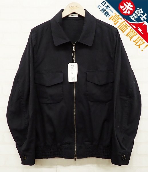 9T4313/AUBETT Crape Cloth Zip Up Blouson 21-01-052 オーベット クレープクロスジップブルゾン ジャケット拍卖