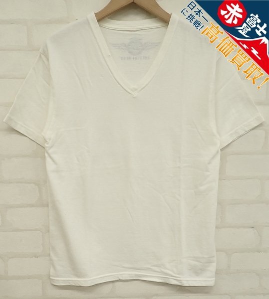 9T3446【クリックポスト対応】THE FLAT HEAD 半袖VネックTシャツ フラットヘッド拍卖