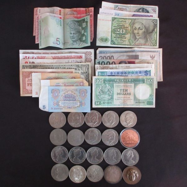 #アメリカ ドイツ イギリスなど 外国紙幣20枚・外国硬貨20枚 おまとめ#sg186拍卖