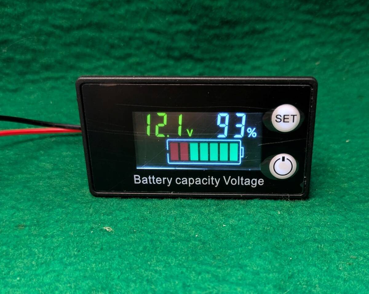 バッテリー電圧計・容量計・温度計付き電池の種類は鉛・リチュウム・セル数指定可能低電圧警告音と表示電源入り切り送料ゆうメール180円拍卖