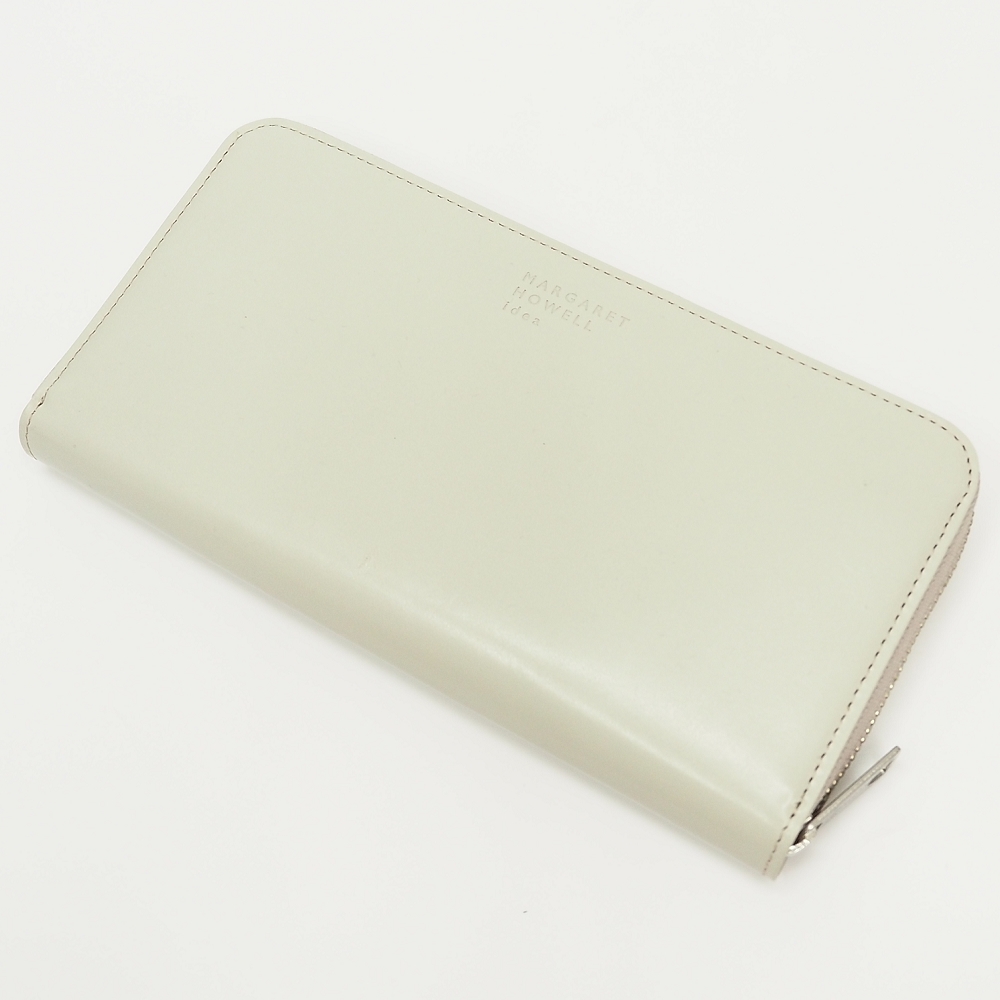 E06645 未使用品 MARGARET HOWELL idea/ラウンド レザーウォレット 長財布 アイボリー マーガレットハウエル アイデア レディース 拍卖