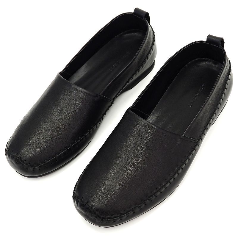 F06179 未使用品 ADAM ET ROPE/レザースリッポン 【サイズ:43】 ブラック シューズ アダムエロぺ メンズ拍卖