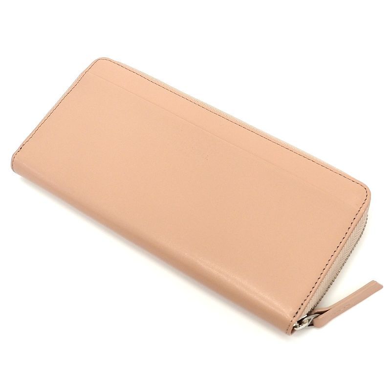 E06652 未使用品 MARGARET HOWELL idea/ラウンド レザーウォレット 長財布 サーモンピンク マーガレットハウエル アイデア レディース拍卖