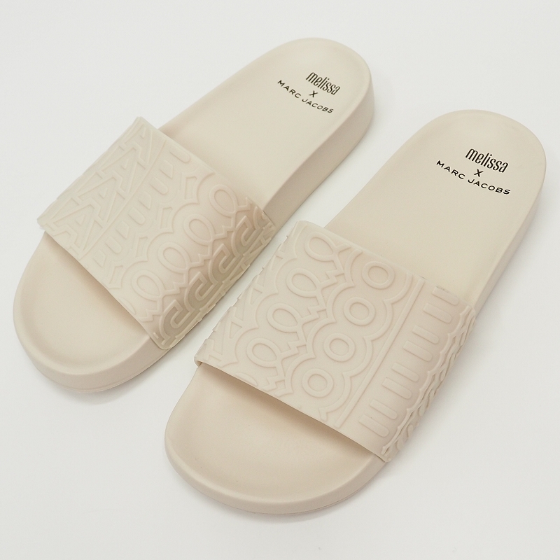 F06191 未使用品 MARC JACOBS × melissa/Slide サンダル 【サイズ:39(24.5cm)】 アイボリー マークジェイコブス メリッサ レディース拍卖