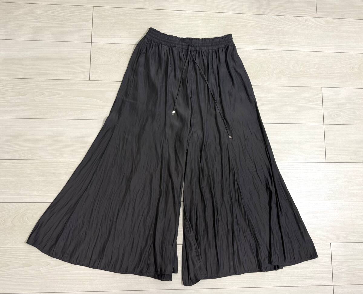 ★GLOBAL WORK グローバルワーク GW522002AD サラサラサテンフレアワイドパンツ M グレー★拍卖