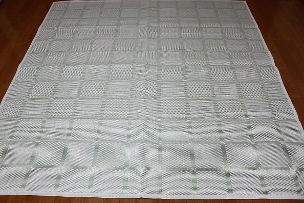 PPラグカーペット チェック 江戸間 GN 4.5帖 261x261 お手入れ簡単 キャンプ 昭和 レトロ  ロング拍卖
