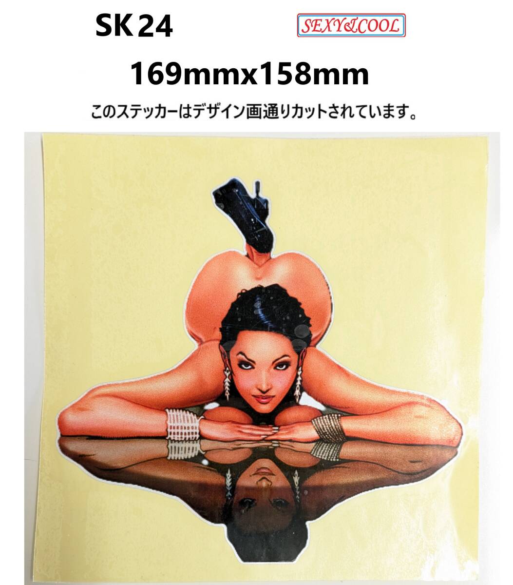 1枚限り SK24-10 キラキラ 美人 ハイヒール 正面アングル 反射 アート セクシーガールステッカー セクシーステッカー レトロ ギター クール拍卖