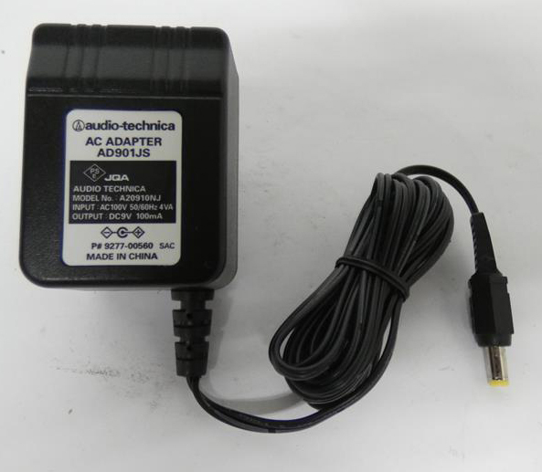 ■audio-technica オーディオテクニカ ACアダプター AD901JS A20910NJ DC9V 100mA センタープラス 直径5mm拍卖