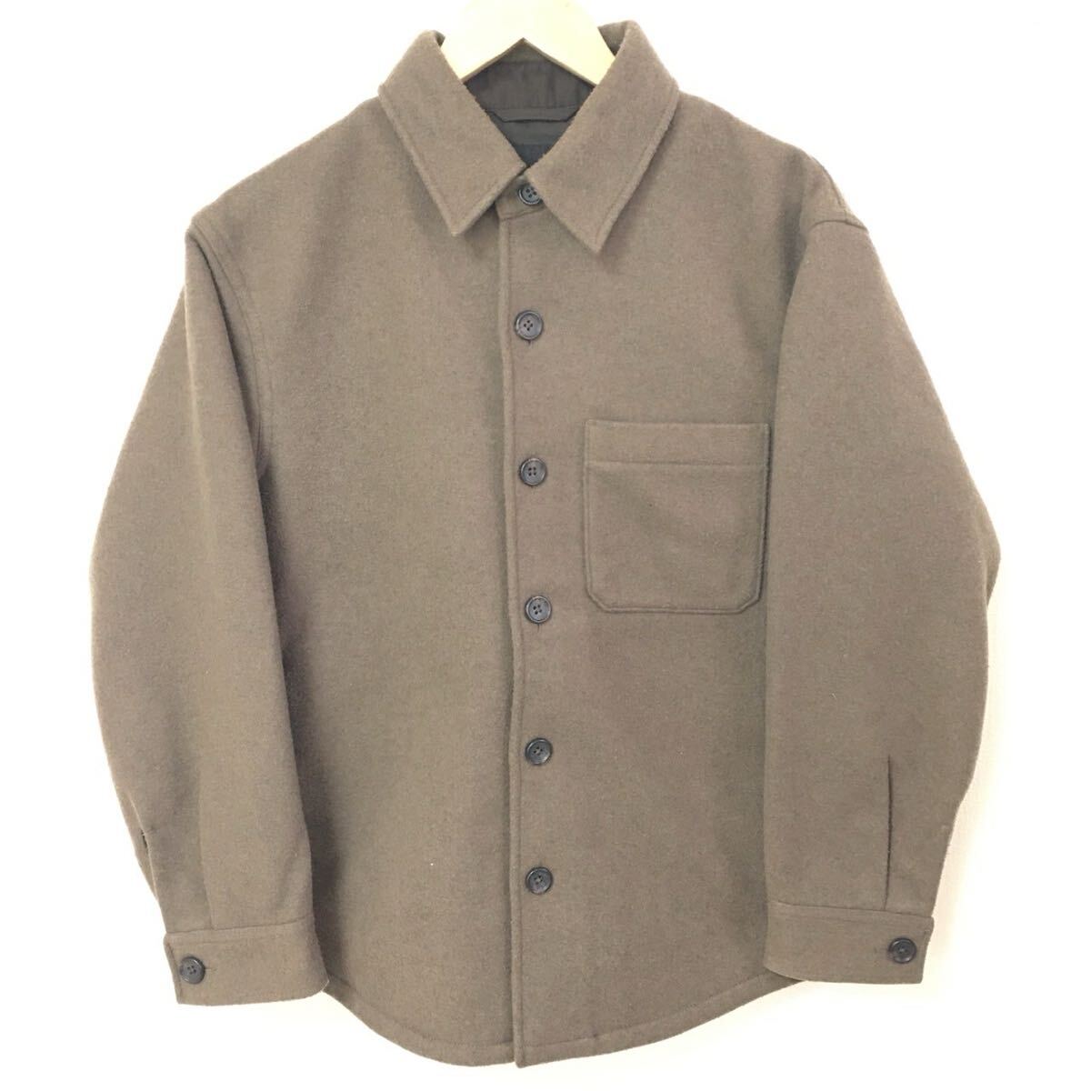 【UNIQLO】ユニクロ オーバーシャツジャケット トップス 大人カジュアル タウンユース リラックス 秋冬 ブラウン メンズ サイズS/Y33993fF拍卖
