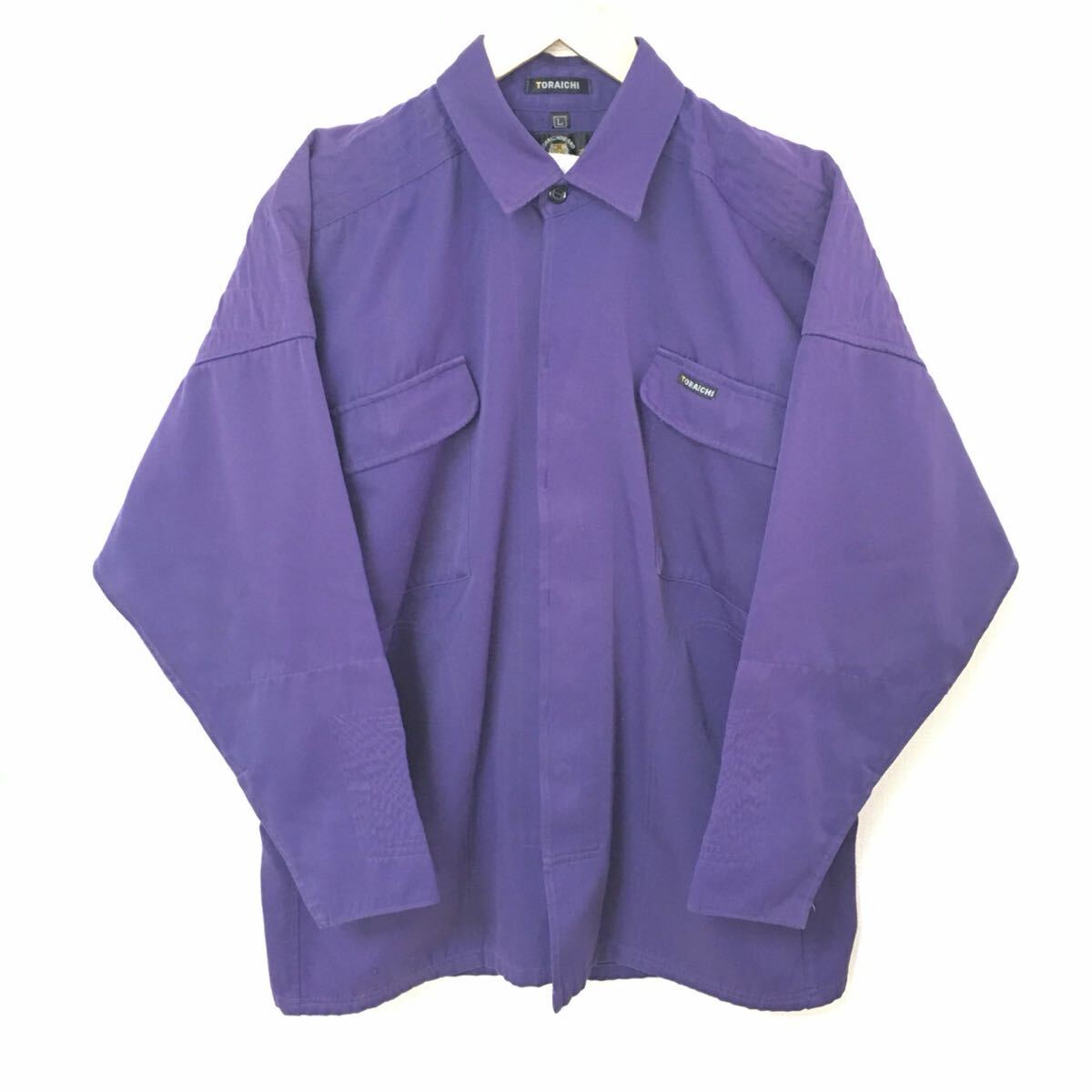 【TORAICHI】寅壱 鳶シャツ ジャケット ワークウェア 作業着 とび職 大工 建築土木作業 ガレージ DIY パープル メンズ サイズL/Y34010fF拍卖