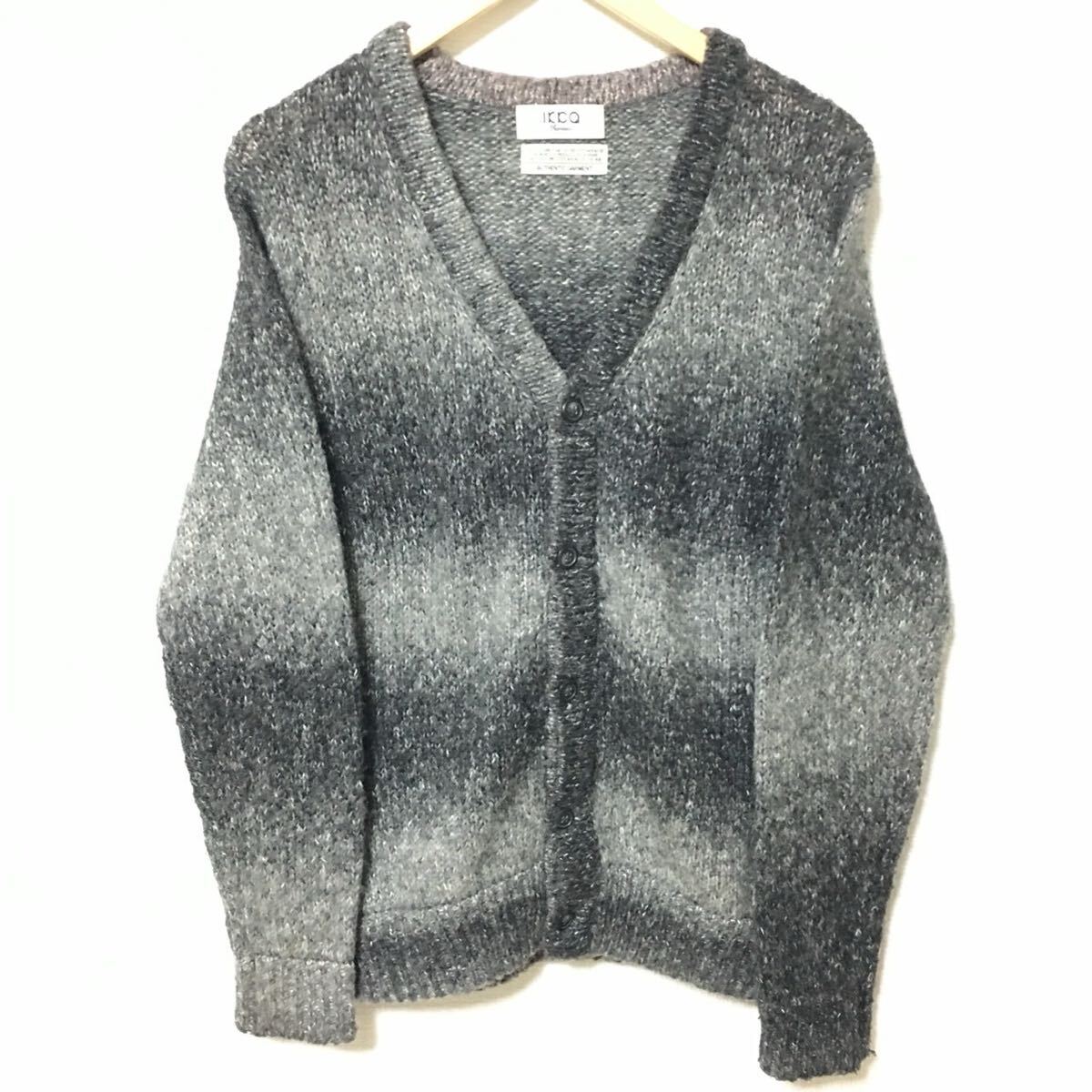【ikka】イッカ カーディガン Vネック ニット セーター グラデーション グレー 厚手 重ね着 おしゃれ カジュアル メンズ サイズL/Y34208fF拍卖