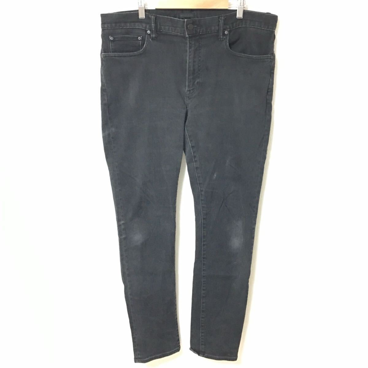 ビックサイズ◎【UNIQLO】ユニクロ ヒートテックウルトラストレッチスリムフィット ジーンズ アメカジ メンズ ブラック サイズW36/Y34398fF拍卖